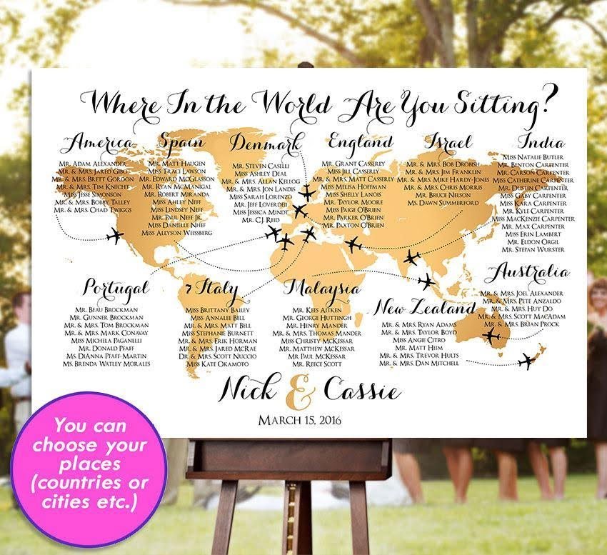 plan de table mariage theme voyage